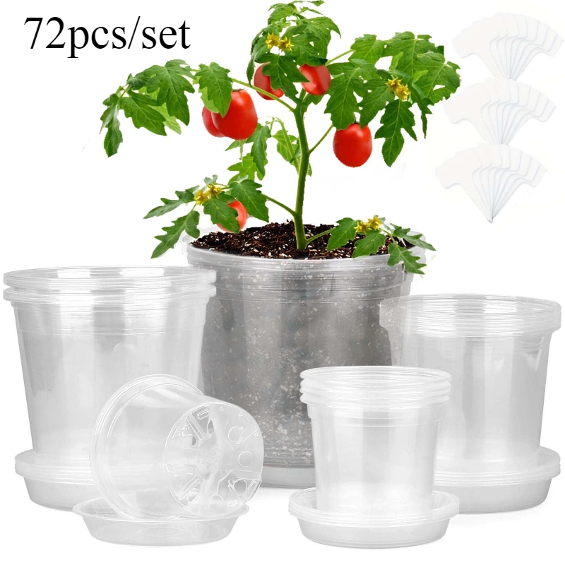 Net Pot 3 Inch - 72 pçs/set claro berçário potes com